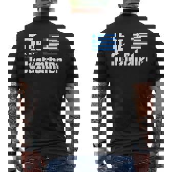 The Ouzo Father Funny Greek Flag Gift Mens Back Print T-shirt | Mazezy