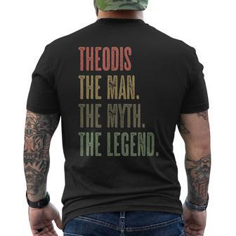 Theodis The Man The Myth The Legend | Funny Men Boys Name Mens Back Print T-shirt - Seseable