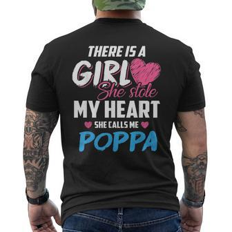 There Is A Girl She Stole My Heart She Calls Me Poppa Gift For Mens Mens Back Print T-shirt | Mazezy