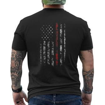 Thin Red Line Fire Fighter Men's T-shirt Back Print - Seseable