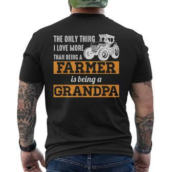 Mens Only Thing I Love More Than Being A Farmer Grandpa Men's T-shirt Back Print - Seseable