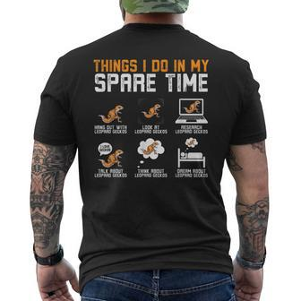 Things I Do In My Spare Time Leopard Gecko Reptile Owner Men's T-shirt Back Print - Seseable