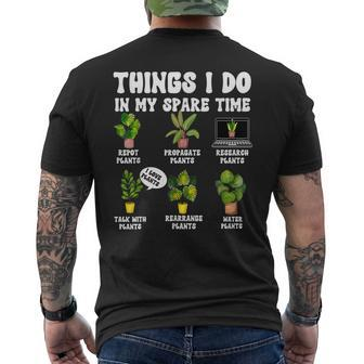 Things I Do In My Spare Time Plant Gardener Gardening Men's Back Print T-shirt | Mazezy
