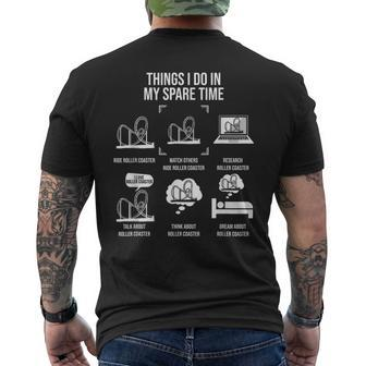 Things I Do In My Spare Time Rollercoaster Theme Park Men's Back Print T-shirt | Mazezy