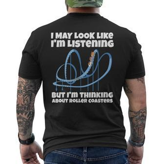 Im Thinking About Roller Coasters Men's T-shirt Back Print - Seseable