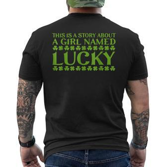 This Is A Story About A Girl Named Lucky Stpatricks Day Mens Back Print T-shirt - Seseable