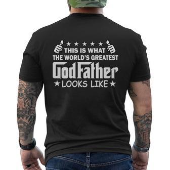 This Is What The Worlds Greatest Godfather Looks Like Men's Crewneck Short Sleeve Back Print T-shirt - Monsterry DE