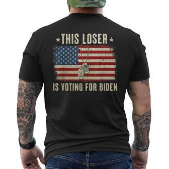 This Loser Is Voting For Biden Anti Trump Military Mens Back Print T-shirt | Mazezy