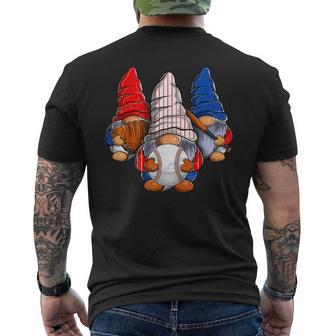 Three Baseball Gnomes Sport Baseball Softball Gnome Lovers Mens Back Print T-shirt - Thegiftio UK