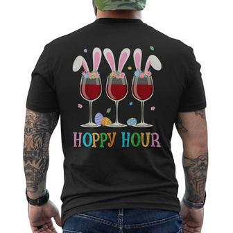 Three Wine Glasses Easter Drinking Bunny Ears Drink Up Women Men's Back Print T-shirt