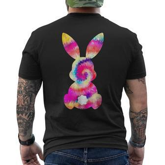 Tie Dye Bunny Rabbit Happy Easter Day Eggs Hunting Outfit Men's Back Print T-shirt | Mazezy