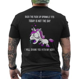 Today Is Not The Day I Will You With My Horn Unicorn Men's Back Print T-shirt | Mazezy