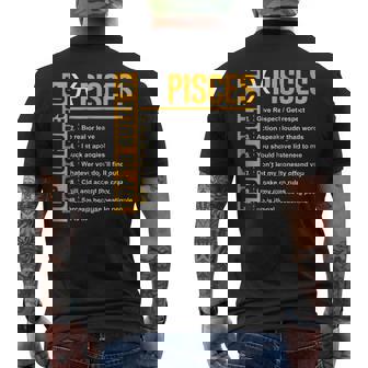 Top 10 Rules Of Pisces Birthday Men's Back Print T-shirt | Mazezy