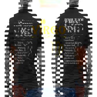 Top 10 Rules Of Virgo Zodiac Shirt August September Birthday Men's Back Print T-shirt | Mazezy