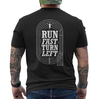 Track And Field Run Fast Turn Left Men's Back Print T-shirt | Mazezy
