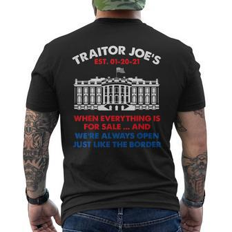 Traitor Joes Est 01 20 21 Anti Biden Men's Back Print T-shirt | Mazezy AU