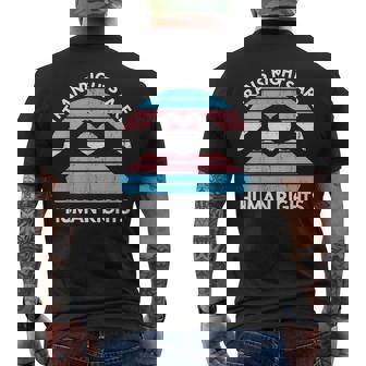Trans Rights Are Human Rights Lgbqt Transgender Men's Back Print T-shirt | Mazezy