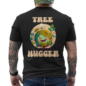 Tree Hugger Retro Nature Environmental Earth Day Men's Back Print T-shirt | Mazezy