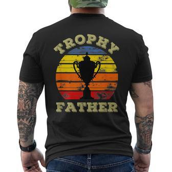 Trophy Father Husband Dad Vintage Sunset Fathers Day Men's T-shirt Back Print - Thegiftio UK