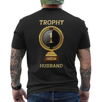 Mens Trophy Husband Fathers Day Shirt Men's Back Print T-shirt | Mazezy