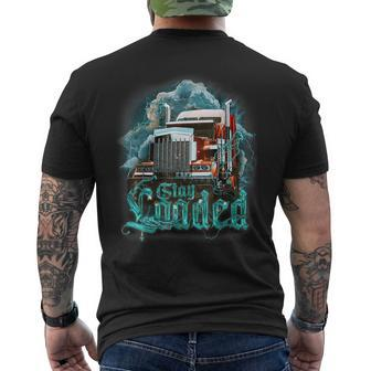 Truck Driver Design For Men Dad Big Rig Semitrailer Truckin Mens Back Print T-shirt | Mazezy