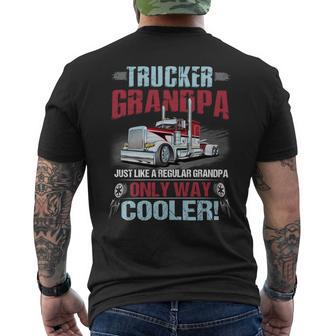 Trucker Grandpa Just Like A Regular Granopa Only Way Cooler Men's T-shirt Back Print - Seseable