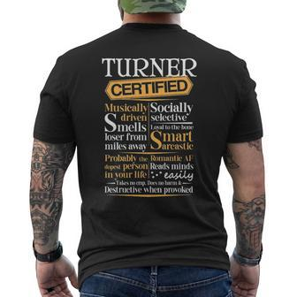 Turner Name Gift Certified Turner Mens Back Print T-shirt - Seseable