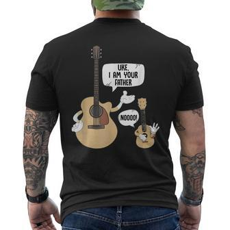 Uke I Am Your Father Ukulele Funny Guitar Music Player Gift Mens Back Print T-shirt | Mazezy