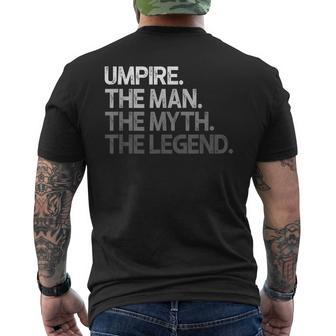 Umpire Gift The Man Myth Legend Mens Back Print T-shirt - Seseable