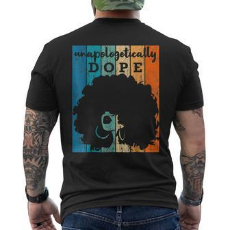Unapologetically Dope Black Pride Afro Black History Melanin V8 Men's T-shirt Back Print - Seseable