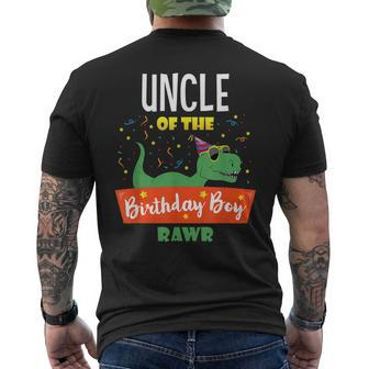 Uncle Dinosaur Hilarious Birthday Boy Uncle Gifts Funny Gift For Mens Mens Back Print T-shirt | Mazezy