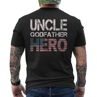 Uncle Godfather Hero Best Uncle Men's Crewneck Short Sleeve Back Print T-shirt