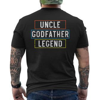 Uncle Godfather Legend Proud Uncle Best Uncle Ever Gift For Mens Mens Back Print T-shirt - Seseable