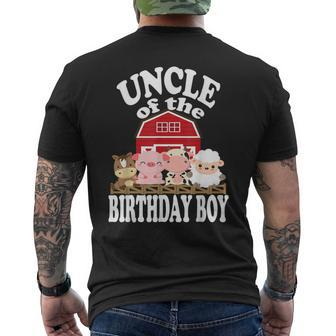 Uncle Of The Birthday Boy Farming Animals Bday Party Mens Back Print T-shirt | Mazezy CA