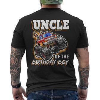 Uncle Of The Birthday Boy Monster Truck Birthday Gift Mens Back Print T-shirt | Mazezy