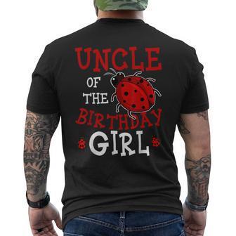 Uncle Of The Birthday Girl Ladybug Bday Party Celebration Mens Back Print T-shirt | Mazezy CA