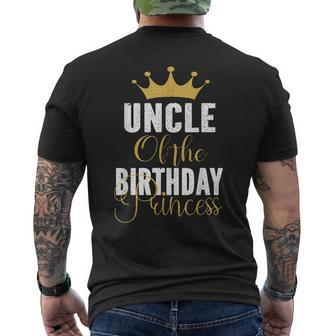 Uncle Of The Birthday Princess Girls Party Mens Back Print T-shirt | Mazezy