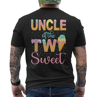 Uncle Of The Two Sweet Birthday Girl Ice Cream 2Nd Mens Back Print T-shirt | Mazezy