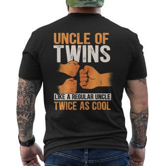 Uncle Of Twins Like A Regular Uncle Just Twice As Cool Mens Back Print T-shirt - Seseable