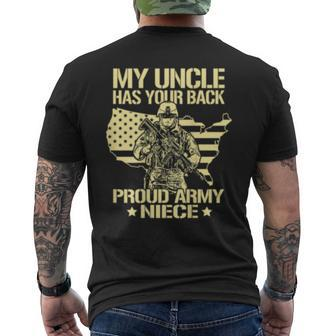 My Uncle Has Your Back - Patriotic Proud Army Niece Men's T-shirt Back Print - Seseable