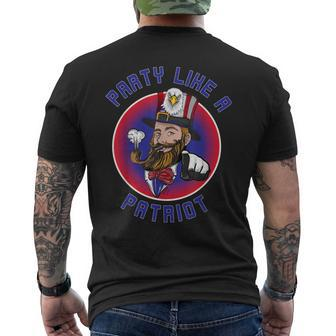 Uncle Sam 4Th Of July Patriotic Party American Flag Patriot Men's Back Print T-shirt | Mazezy