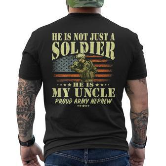 My Uncle Is A Soldier Hero Proud Army Nephew Military Family Men's T-shirt Back Print - Seseable