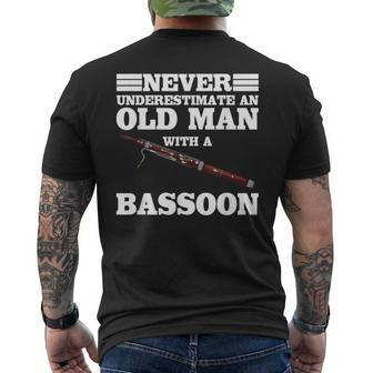 Never Underestimate An Old Man With A Bassoon Music Men's Back Print T-shirt | Mazezy