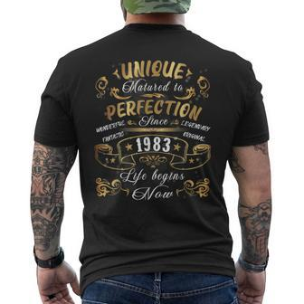 Unique 1983 Birthday Meme Mother And Father Born In 1983 T Men's Back Print T-shirt | Mazezy