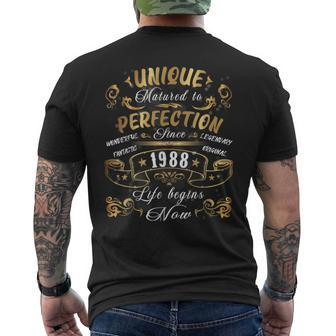 Unique 1988 Birthday Meme Mother And Father Born In 1988 T Men's Back Print T-shirt | Mazezy
