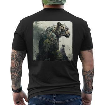 Unleash The Wild With The Exotic Tiger In A Foreign Land Men's Back Print T-shirt | Mazezy