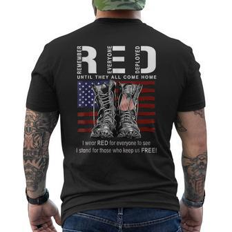 Until They Come Home My Soldier Red Friday Military Us Flag Mens Back Print T-shirt | Mazezy