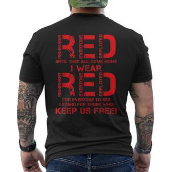 Until They Come Home My Soldier Us Flag Red Friday Military Mens Back Print T-shirt | Mazezy