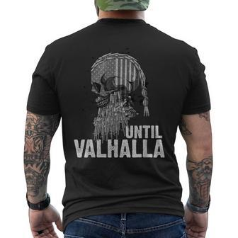 Until Valhalla Viking Us Flag Vintage -Til Valhalla Men's Back Print T-shirt | Mazezy