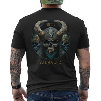 Until Valhalla I Will Conquer Warrior Viking Men's T-shirt Back Print - Seseable
